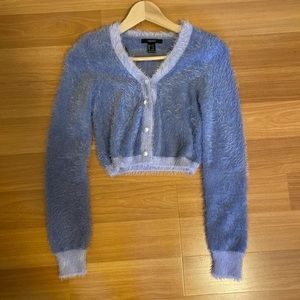 fuzzy lilac/lavender sweater cardigan top
